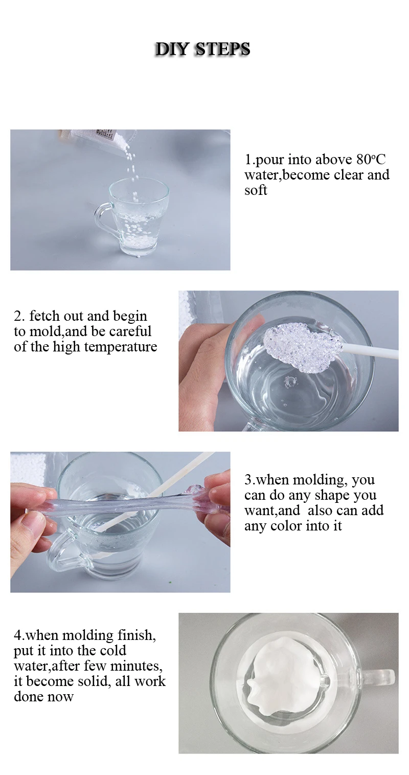 DIY Handcrafts Repair Eco Friendly Plasticine Thermoplastic Polycaprolactone Polymorph Pellet Crystal Repair Clay Do Any Shape