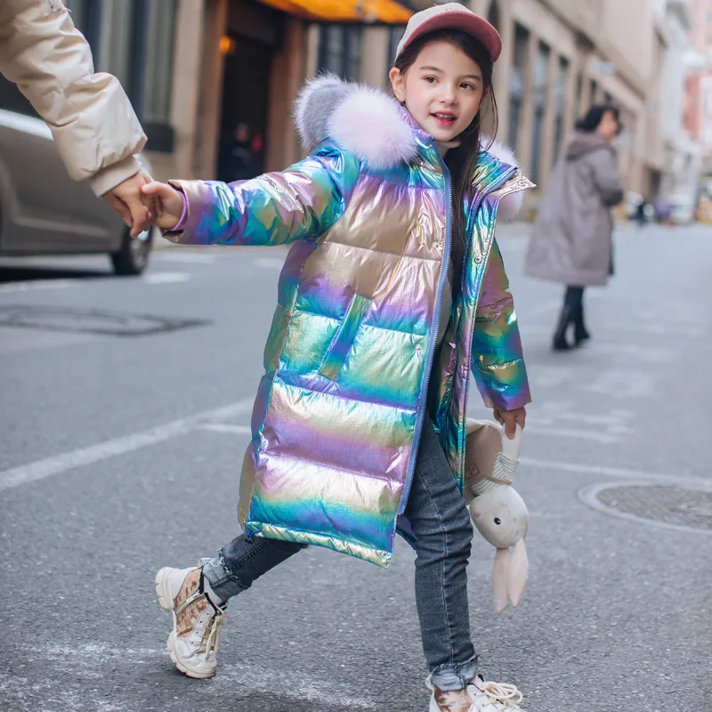 Г., пуховик для девочек, теплая детская парка пальто с настоящим мехом, детская утепленная верхняя одежда для холодной зимы зимний комбинезон для подростков от 5 до 16 лет