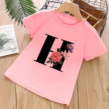 

New Vogue Toddler Girl Shirt Pink Clothes Teens Girl T Shirt Children Alphabet Novelty Print Girls T Shirts O-Neck Short Sleeve
