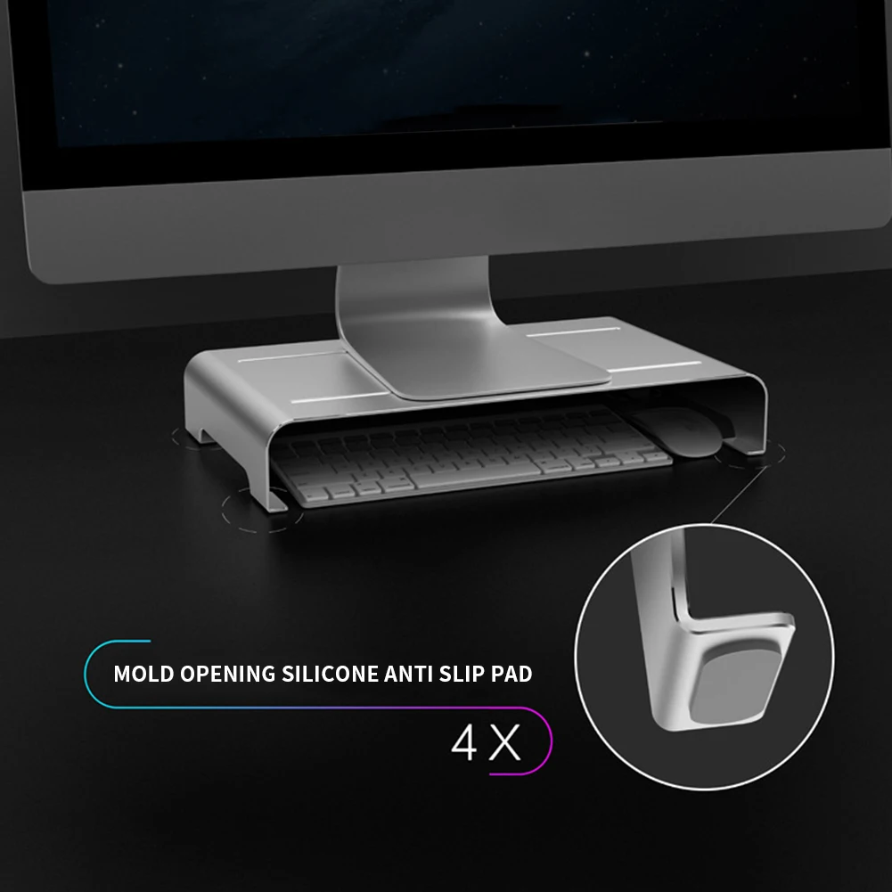 Anti Slip Raise Base Steady Desktop PC Holder Laptop Stand Portable Home Office Universal Storage Aluminum Alloy Accessories