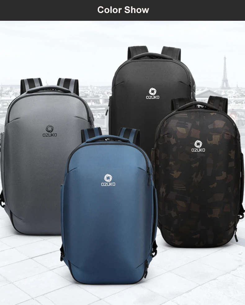 OZUKO многофункциональные сумки, мужской рюкзак, водонепроницаемый рюкзак для ноутбука, школьная сумка, большая вместительность, мужская деловая дорожная сумка, Mochila