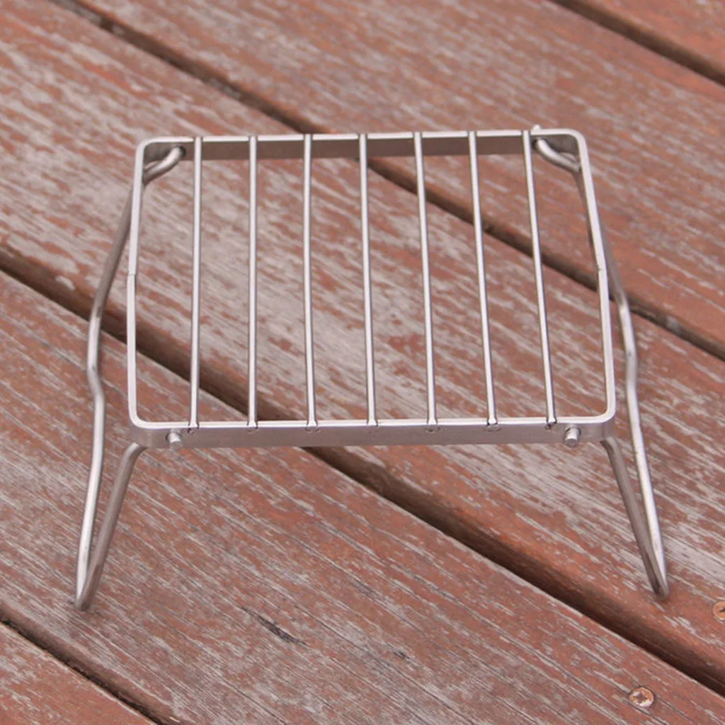 Stainless Steel Camping Folding Burner Stove Stand Bracket Holder BBQ Grill
