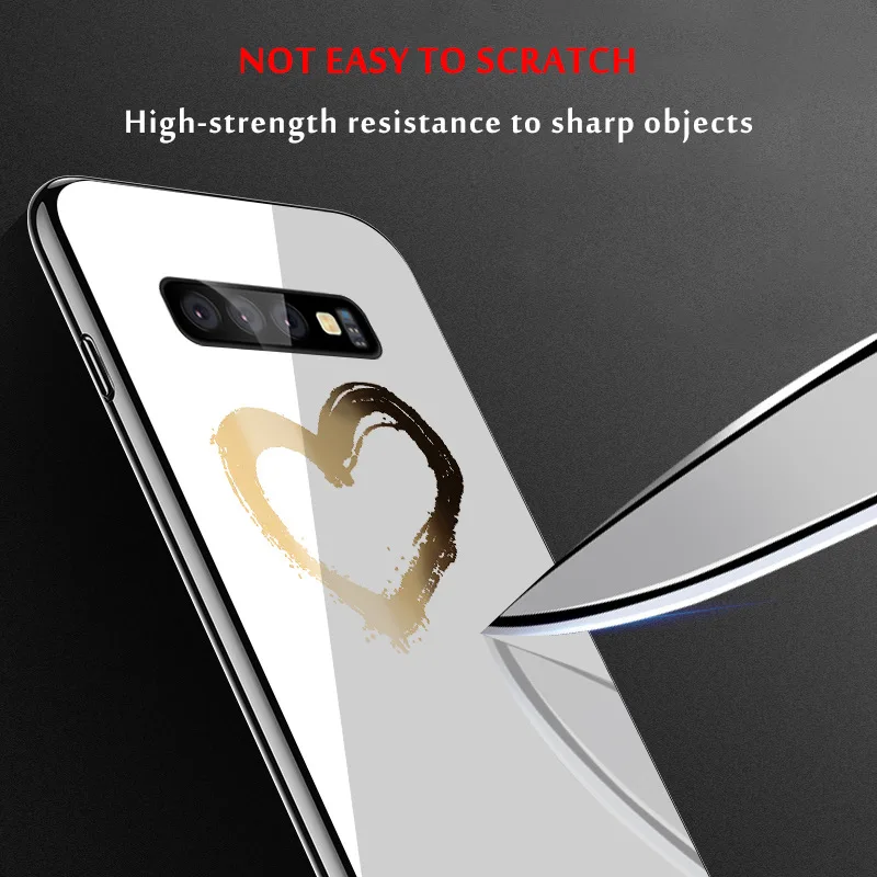 Для samsung Galaxy Note 10 Pro S10 S10E S10 Plus чехол из закаленного стекла samsung Note 10 Ins Модный чехол Coque