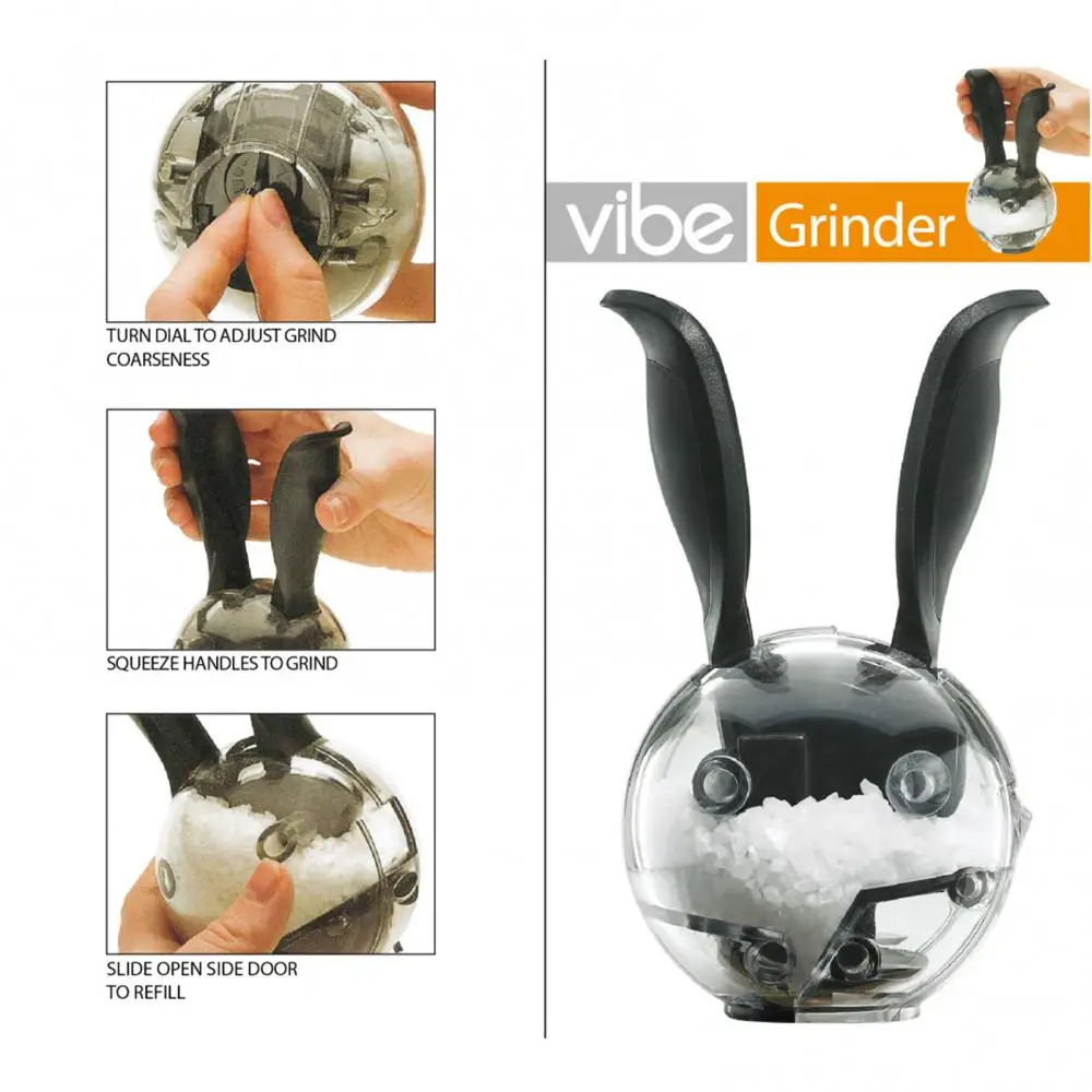 Pepper Mill Manual Mini Salt Pepper Mill Portable Rabbit Ears Ceramic Core Ball Grinder Kitchen Tools Gadgets