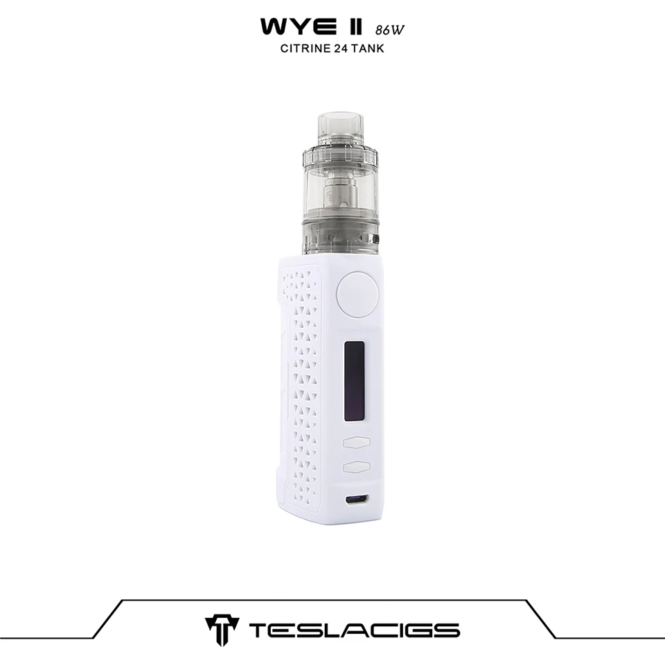Original Veeape TESLACIGS WYE II 86W TC Vape Kit wi 4ml Citrine 24 Tank E cigarette vaping Kit vs Punk 86W Luxe Kit Shogun (7)