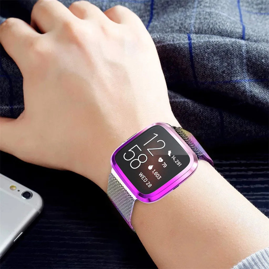 Colorful Ultra-Slim Electroplate TPU Case Cover for Fitbit versa 2 Smart watch Protective accessories Frame Protector#1107