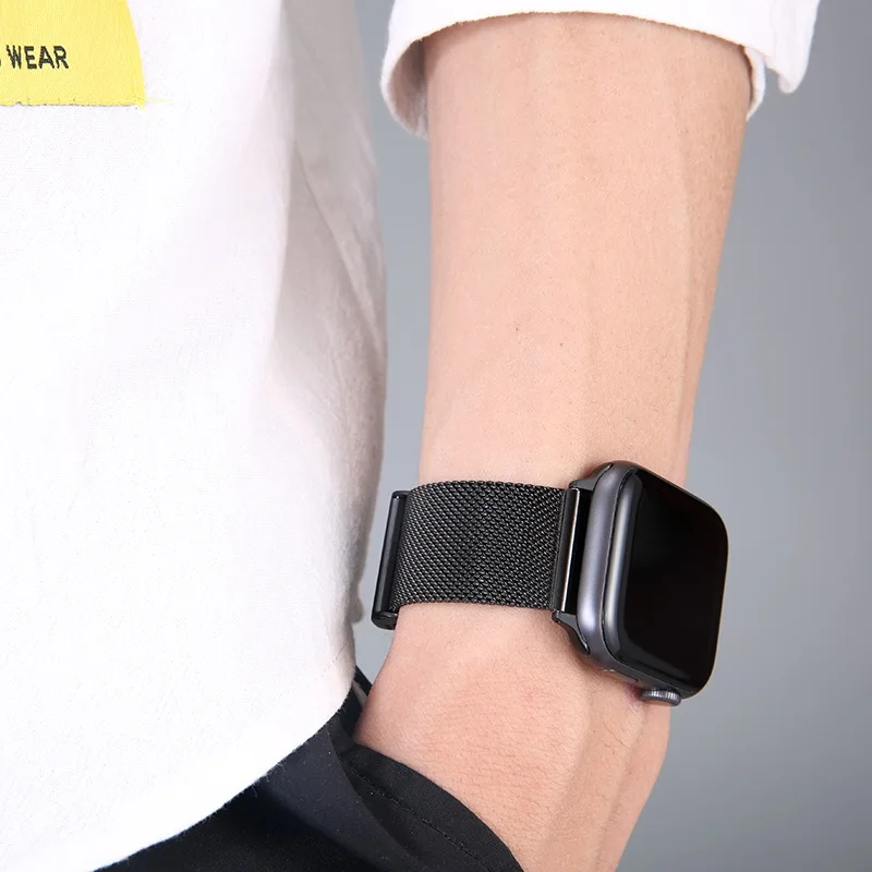 Миланский ремешок для Apple Watch 38 мм 42 40 44 Браслет из нержавеющей стали iWatch Milanese