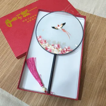 

Special Price Handmade Mulberry Silk Finished Suzhou round fan double-sided embroidery bamboo round frame fan Chinese style