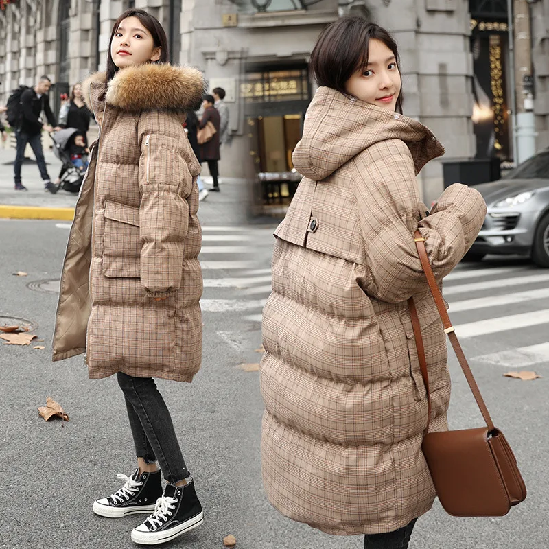 

Loose-Fit Versatile Warm Comfortable Long by Age Slimming Cool Simple And Elegant Hooded Elegant Cotton-padded Clothes/Cotton Co