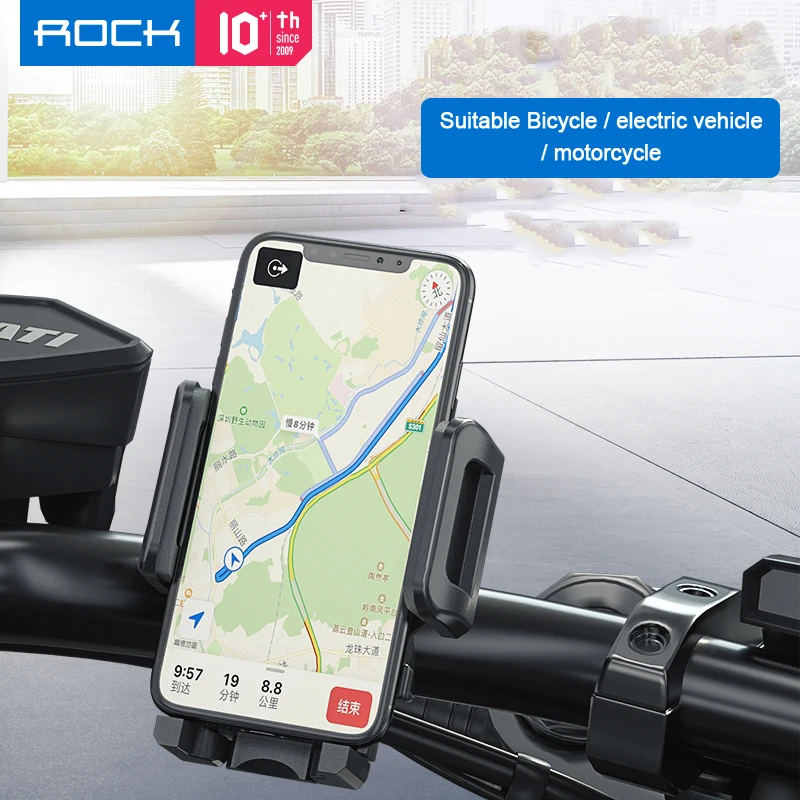 ROCK Bike Bicycle Holder Anti Slide Handle Phone Stand Mount Holder Cellphone GPS Bicycle Bracket Cycling Accessories Motor Bike ROCK Bike Bicycle Holder Anti Slide Handle Phone Stand Mount Holder Cellphone GPS Bicycle Bracket Cycling Accessories Motor Bike