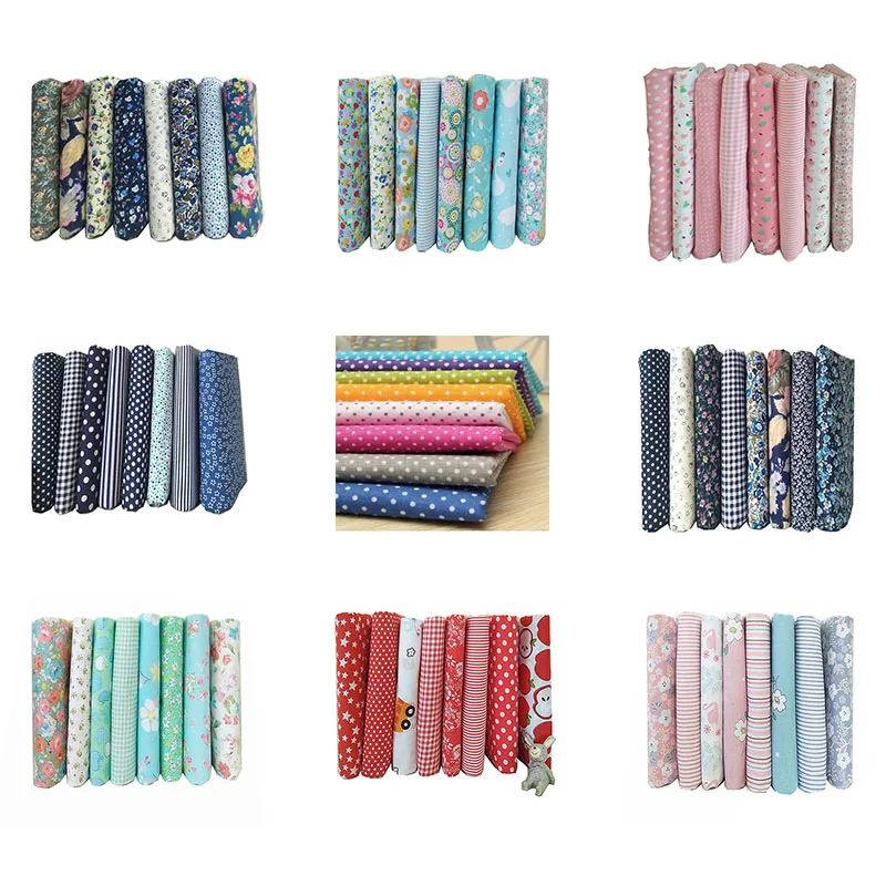 

DIY 8pcs/lots 25x25cm Mix Color Floral Pattern 100% Cotton Pur-cut Patchwork Fabric Bundle Sewing Quilting Crafts for Handmade
