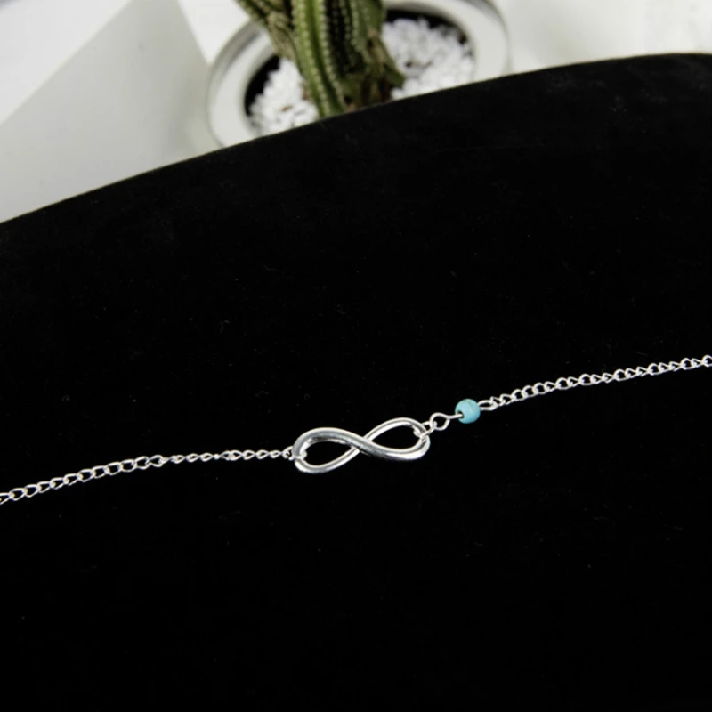 Женский браслет Forever Infinity, очаровательные браслеты на лодыжке с 8 цепочками, сексуальные сандалии на лодыжке, пляжные серебряные золотые ювелирные изделия для девушек