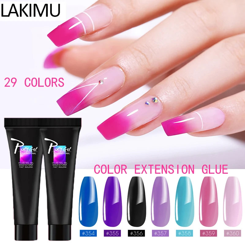 LIKIMU Цвет Polygel Французский ногтей поли гель светодиодный прозрачный УФ-гель Лаки