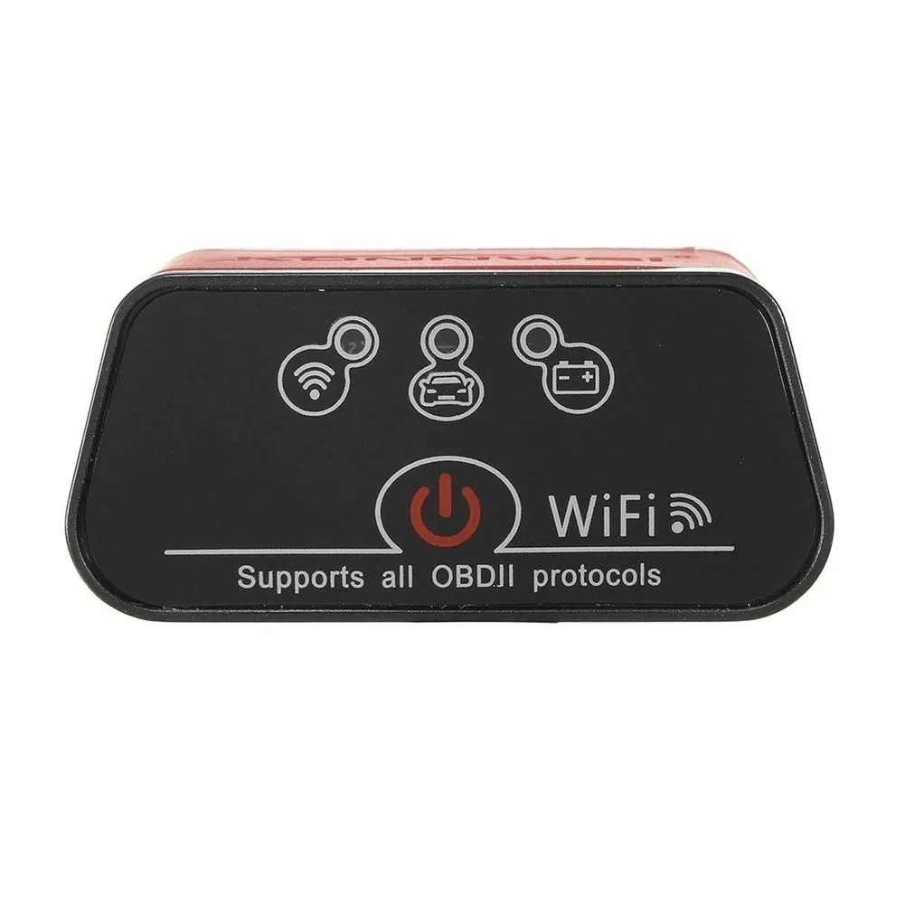 KW901 WiFi OBDII автомобильный Автомобильный диагностический сканер неисправностей для Android iOS - Цвет: Черный