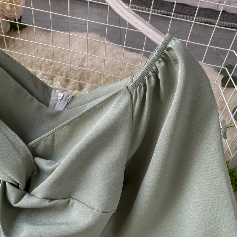 Осенний женский комбинезон, новинка, тонкий длинный рукав, высокая талия, широкие штаны, Комбинезоны для девушек, одноцветные комбинезоны K169