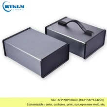 Алюминиевый корпус проект коробка DIY усилитель корпус распределительная коробка Алюминиевый металлический электронный проект коробка 275*200*100 мм