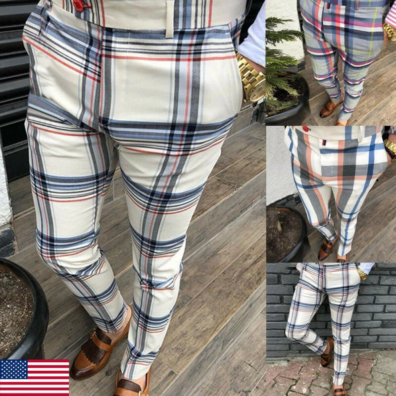 plaid smart pants
