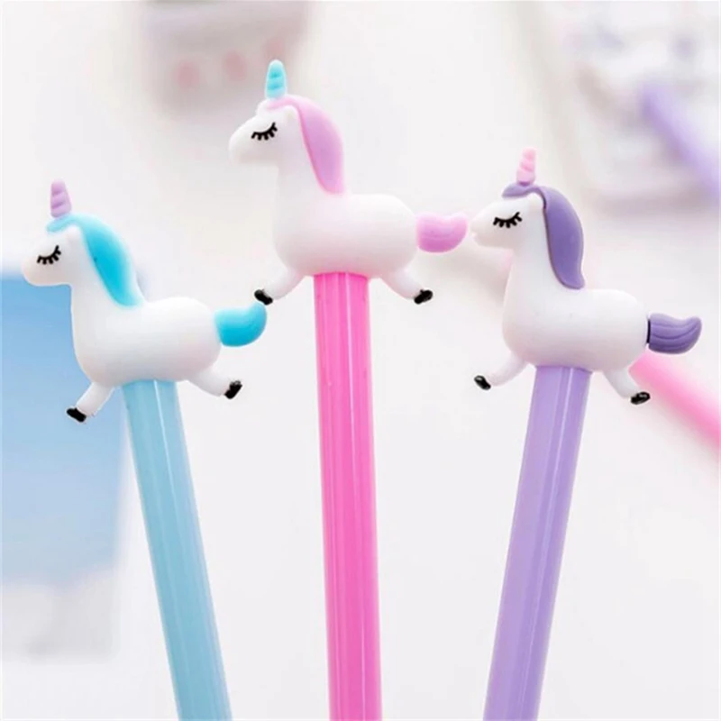 1 шт. Kawaii Jump Unicorn мультипликационная гелевая ручка для животных нейтральная милые