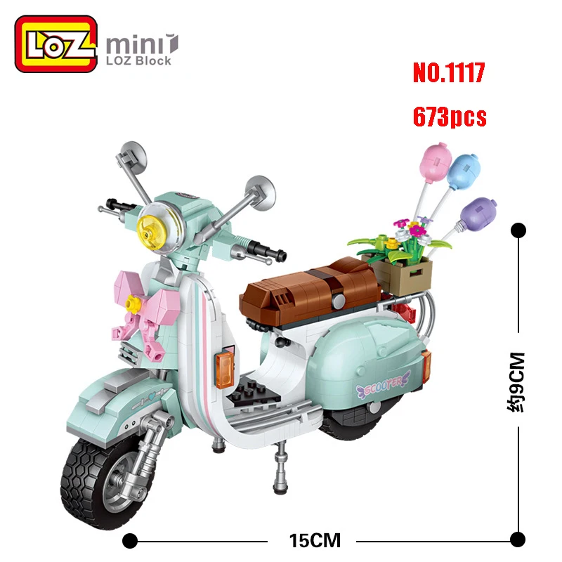 

LOZ Mini Motorcycle Scooter DIY Boy Assembled Bricks Motorbike Model Building Blocks Educational Toys