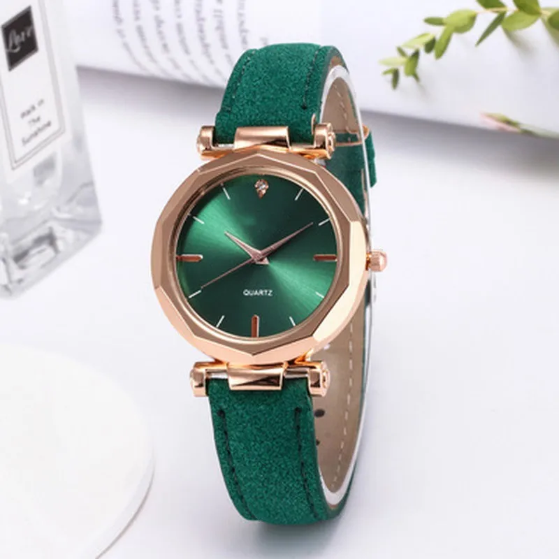 Часы с сетчатым браслетом из нержавеющей стали для женщин, Кристальные Аналоговые кварцевые наручные часы, женские спортивные часы, роскошные часы с звездным небом - Цвет: green
