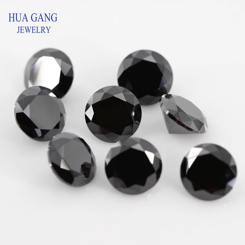 1 Carat Black Color Moissanite Stone Beads 6.5mm Brilliant Cut VVS1 Excellent Cut Tester Positive Lab Diamond For Jewelry Making