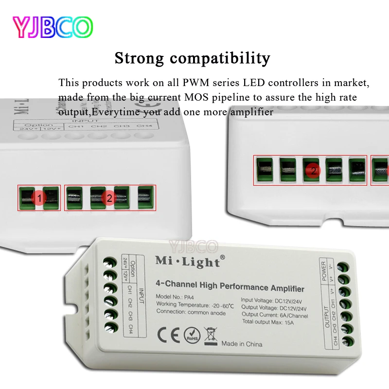 Miboxer DC12V 24V 15A PA4 4CH PA5 5 канальный контроллер серии усилителей высокой