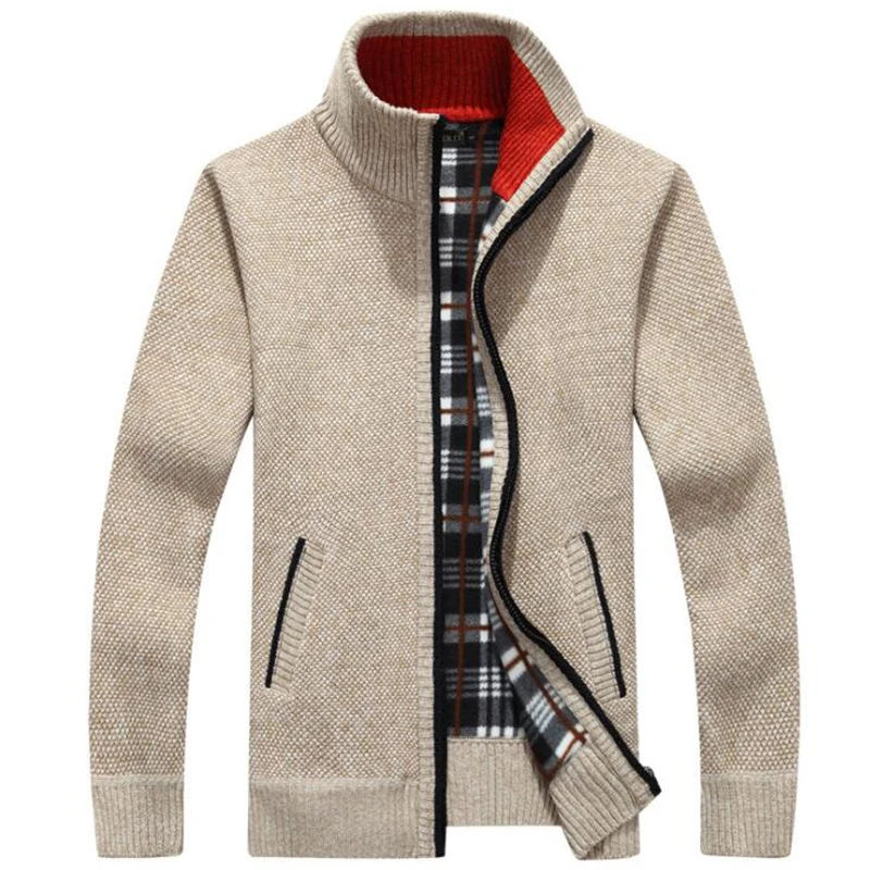 Spring and autumn men's long Stand collar sweater sleeves thickened plus velvet tide sweater sweater coat Plus size male M-5XL Spring and autumn men's long Stand collar sweater sleeves thickened plus velvet tide sweater sweater coat Plus size male M-5XL