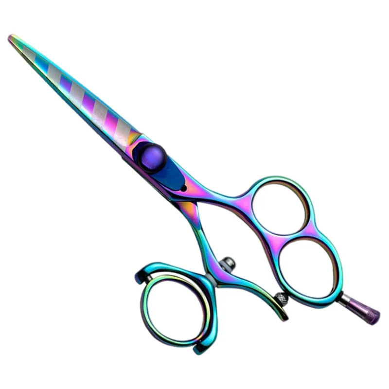 

6.0 Inch Purple Right-Handed Single Cutting Shears Swivel Handle 440C Japanese Hair Scissors
