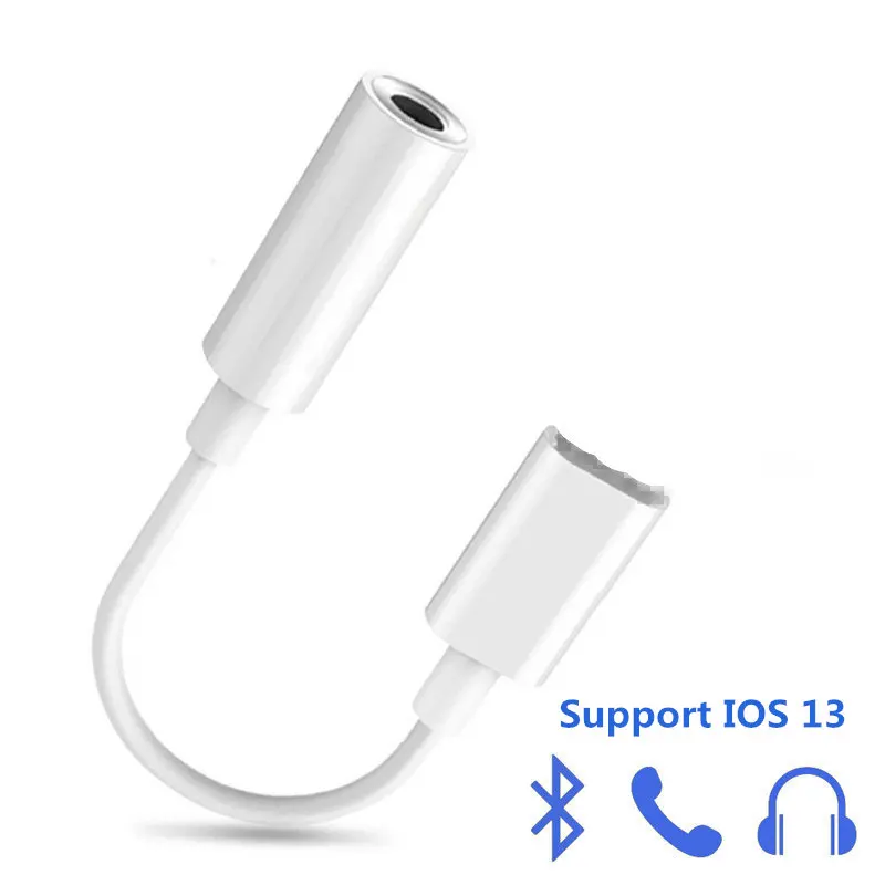 100 шт./лот bluetooth-адаптер для вызова IOS 13 для lightning до 3,5 мм Aux Jack наушники для iPhone 11 7 8 7 Plus XS Max X адаптер