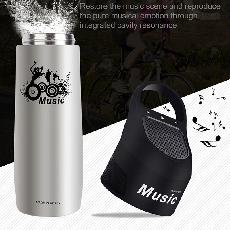 

Bicycle Water Bottle Bluetooth Music Kettle 750ML Stainless Steel Insulation Cup Sports Bike Cycling Bottle