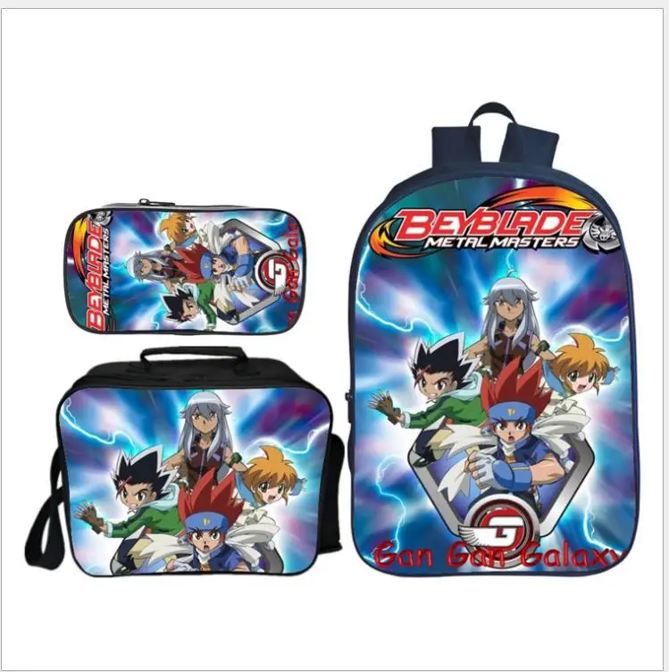 Новое поступление 3 шт./компл. аниме BEYBLADE BURST Рюкзак Школьная Сумка для подростков мальчиков путешествия рюкзак Mochilas