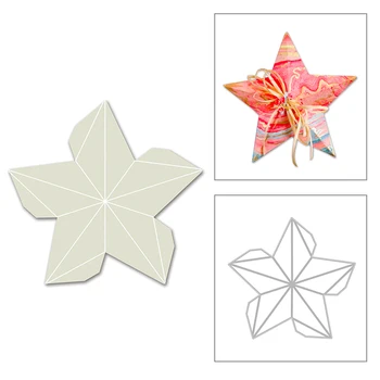 

2020 New Five-Pointed Star Candy Gift Box Layering Metal Cutting Dies For DIY Making Greeting Card Paper Scrapbooking No Stamps