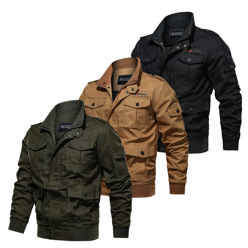 Lega Mens Cotton Jacket /& Winter Coat Military Style Multi Pockets Chaqueta Hombre