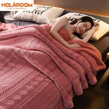 Домашний текстиль фланелевое одеяло зимнее супер теплое мягкое одеяло s диван/кровать/Самолет дорожный плед одноцветное зимнее покрывало