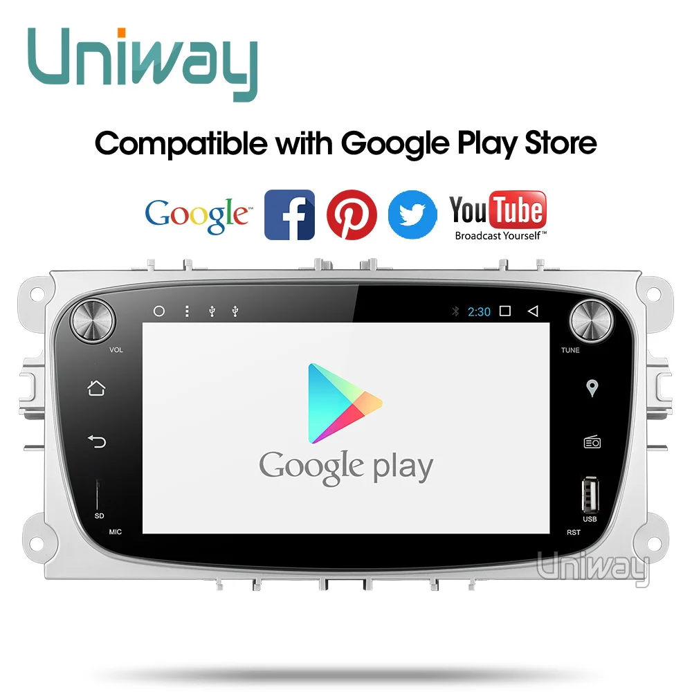 Best uniway ALFKS7071  2G+32G  android 8.1 car dvd for focus ford mondeo ford kuga ford  S-MAX C-MAXcar radio 1