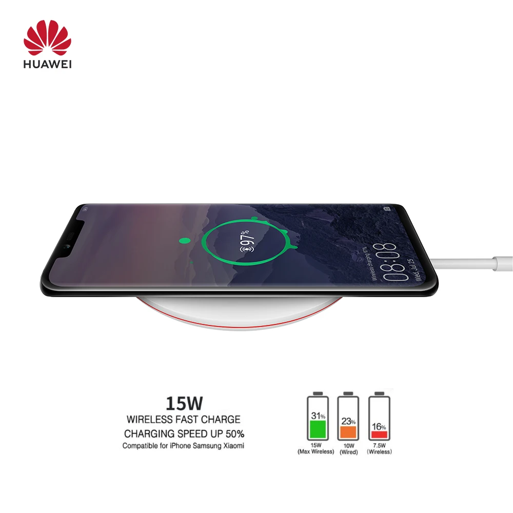 Беспроводное зарядное устройство huawei 15 Вт CP60 Быстрая зарядка для huawei mate 20 p30 pro mate 20 Pro iPhone X 8 plus XS Max samsung S9 plus