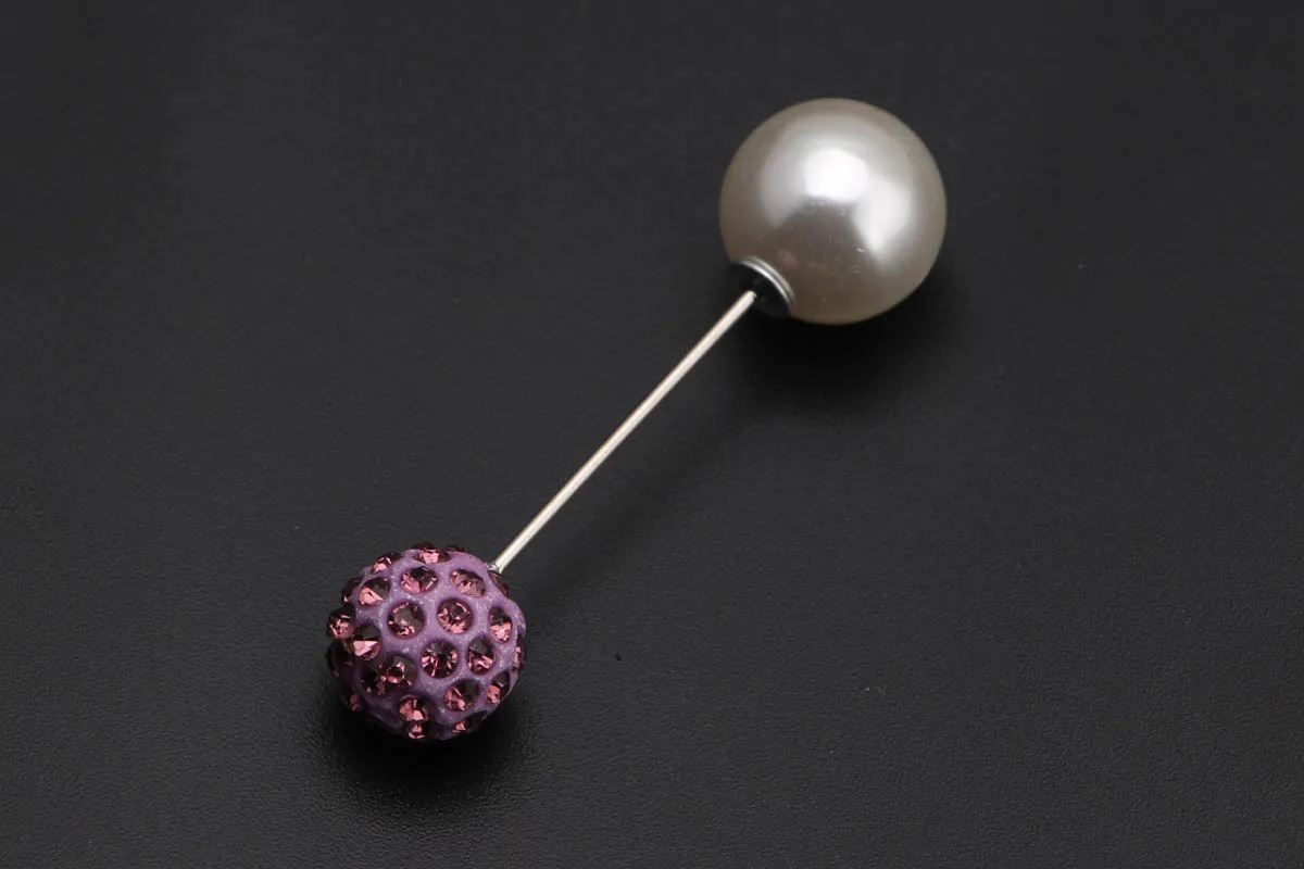 South Korea Crystal Pearl Brooch Women's Corsage Sweater Brooch Decoration Pin Autumn And Winter Coat Collar Pin Accessories