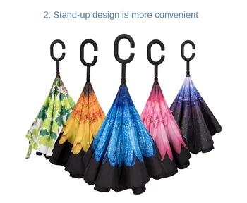 

Double-layer reverse umbrella windproof advertising sunny umbrella pattern custom car reverse umbrella