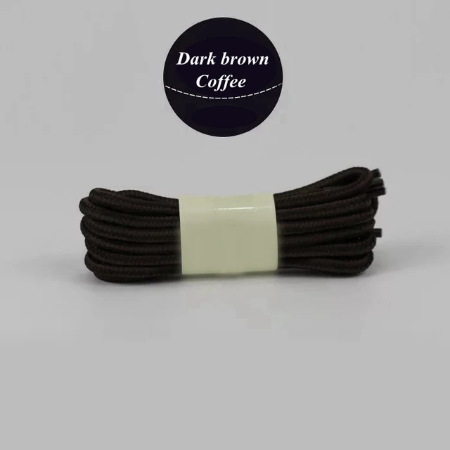 1 Pair 18 Colors Striped Double Color Shoe laces Round Outdoor Sneakers Shoelaces Cotton Boots Shoelace 70CM 90CM 120CM 150CM Dark brown coffee