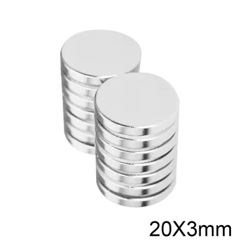 

50/100/150pcs 20x3 Bulk Sheet Neodymium Magnet 20mmx3mm Round Powerful NdFeB Magnets 20x3mm Rare Earth Magnetic Disc Dia 20*3 mm