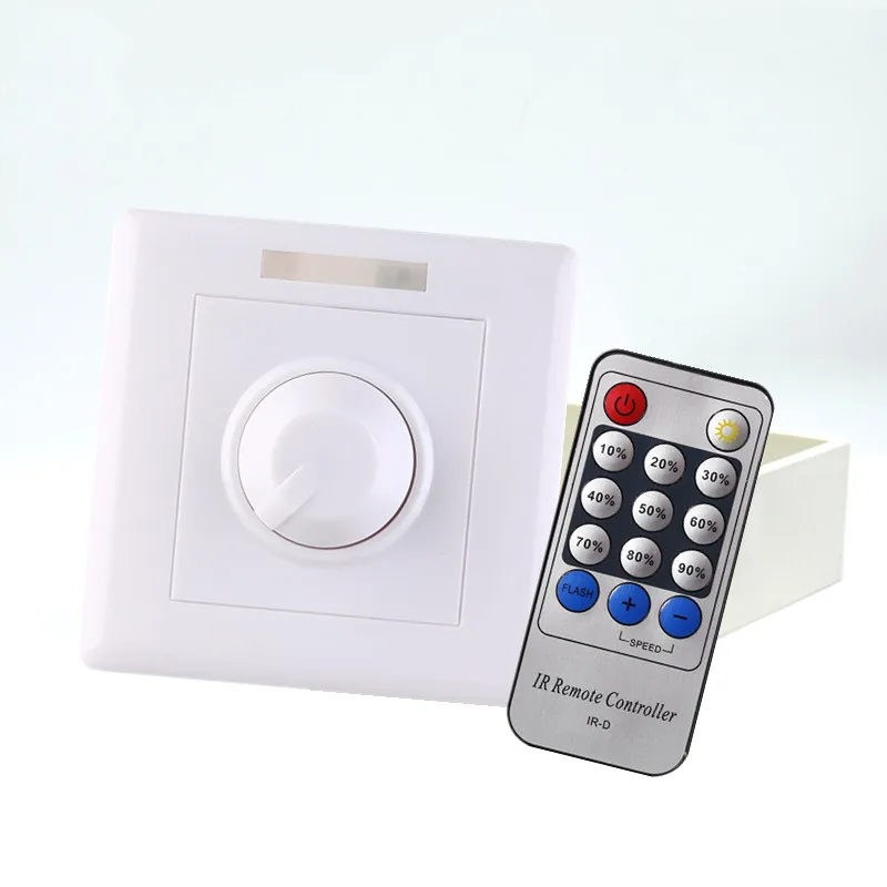 Max 300W Wall Dimmer Switch LED Dimmer With 14 Keys IR Remote Control For Dimmable Spot Lamp COB Led Down Light AC110V-240V led strip rgb controller mini 3 24 44 keys usb connector ir remote control dimmer for 5050 2835 rgb led strip light tv backlight