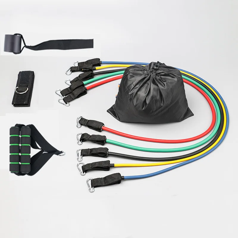 

New 14Pcs Resistance Bands Set Yoga Exercise Fitness Band Rubber Loop Tube Bands Gym Fitness Exercise Pilates Yoga Brick