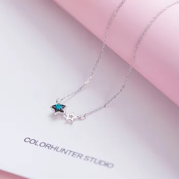 

Acecare S925 Silver Star Sea Natural Crystal Necklace Female Simple Small Fresh and Beautiful Design Creative Style Set jewelry