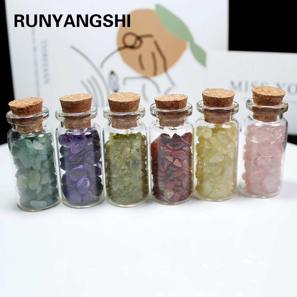 

Runyangshi 17 Types Natural Quartz Crystal Stone Crystal Gravel Wishing Bottle Gemstone Natural Quartz Stones Chip Mineral