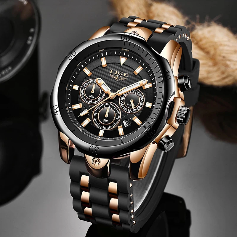 Relogio Masculino New Fashion Watch Men LIGE Top Brand Sport Watches Mens Waterproof Quartz Clock Man Casual Military WristWatch 1