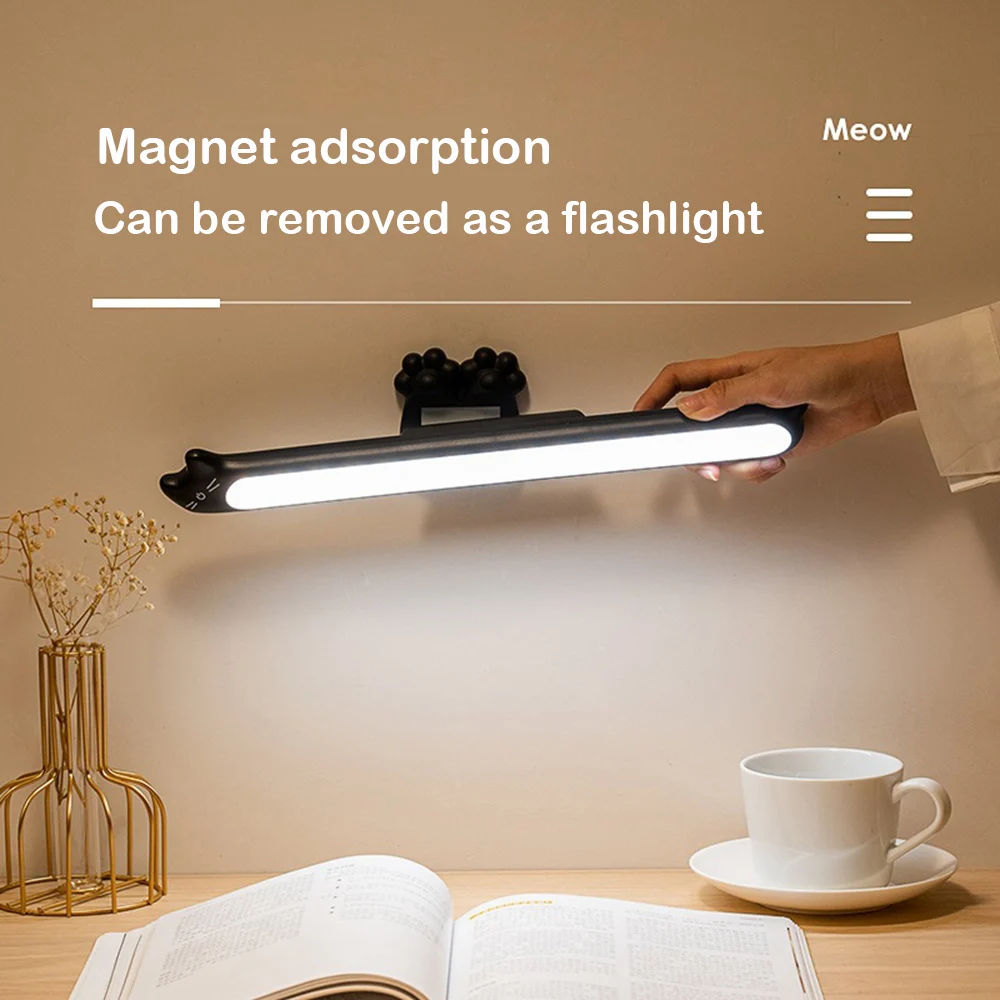 

Multifunctional cool desk lamp LED rechargeable student eye protection reading light touch dimming small table lamp