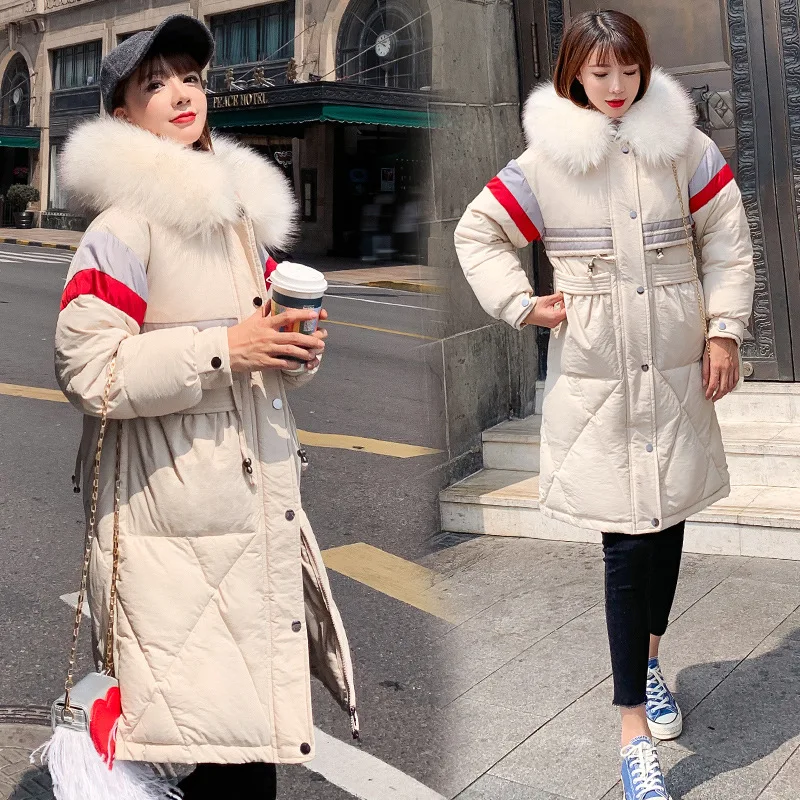 

Photo Shoot 2019 New Style down Jacket Cotton-padded Clothes Women's Korean-style Mid-length Loose-Fit Waist Hugging Cotton-padd