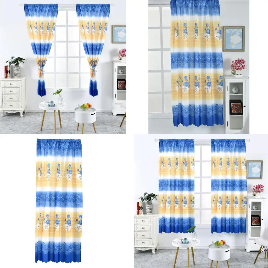 Southeast Asian Style Stripe Curtain Printed Finished Door Blackout Curtains
