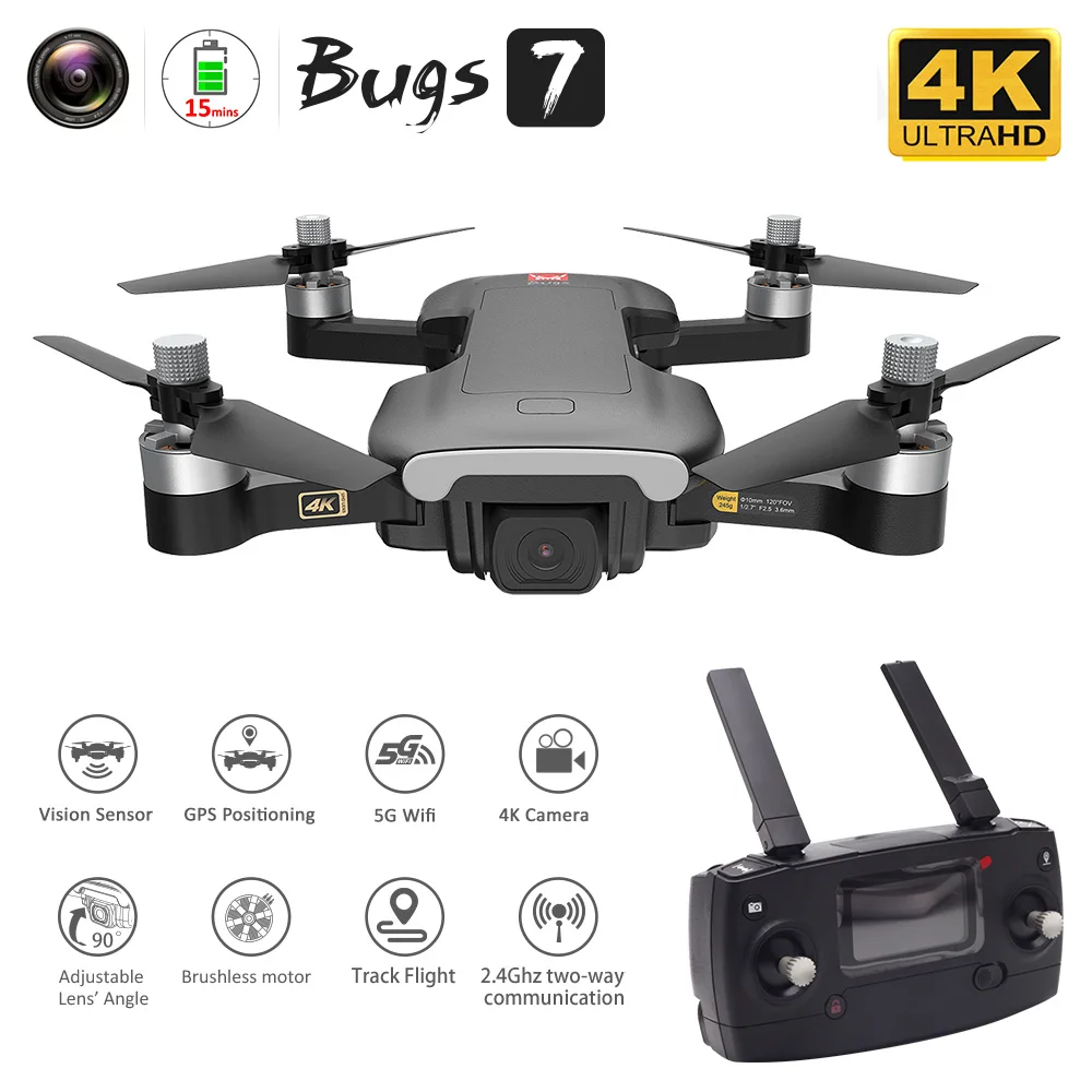 CZ MJX Bugs 7 B7 Радиоуправляемый Дрон с камерой 4K 5G Wi-Fi бесщеточный GPS оптический
