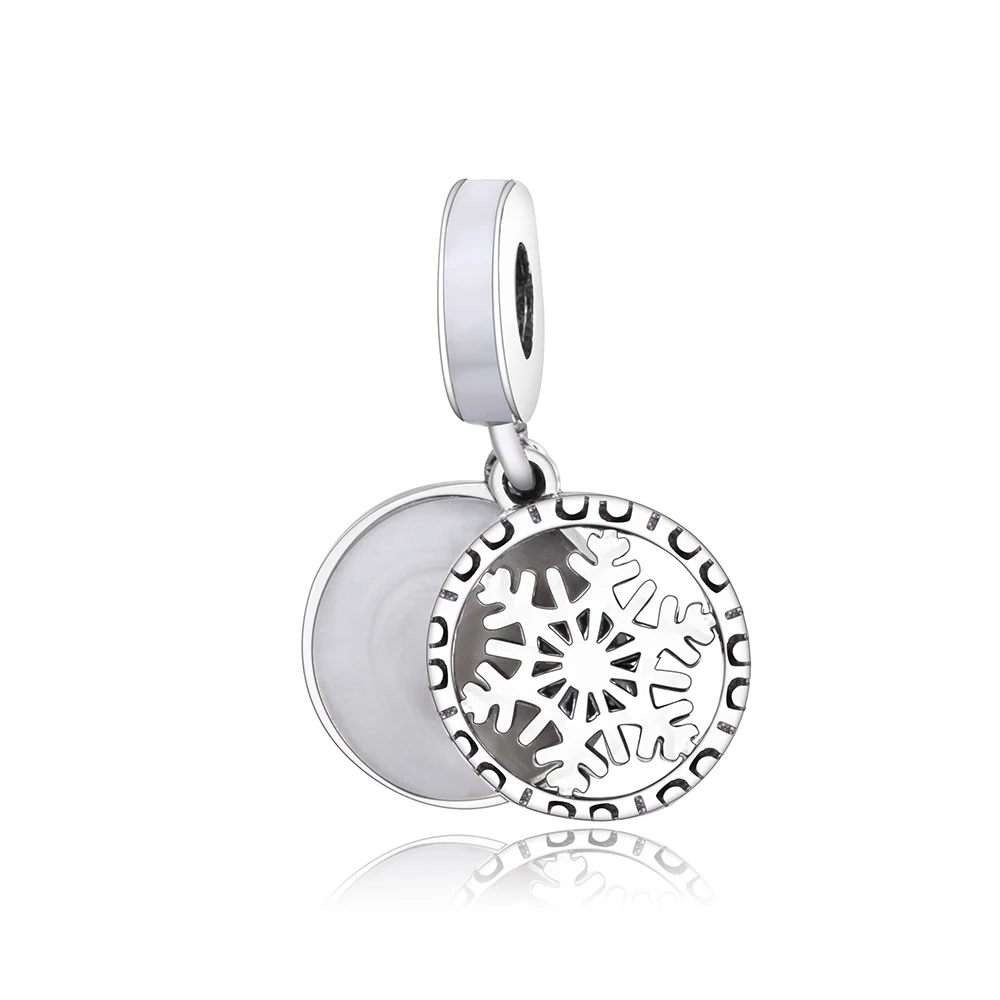 Подвеска Снежинка из серебра 2017 пробы для браслета Pandora|silver charms beads|charm beadsbeads fit |